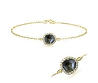 Labradorite with CZ Stones Bracelet BRS-392-GP